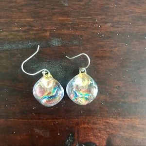 Opalescent glass earrings